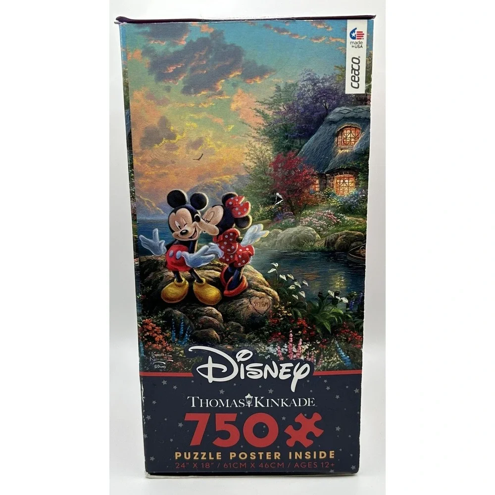 Thomas Kinkade Disney Mickey And Minnie Sweetheart‎ Cove Puzzle 750 Pieces NEW